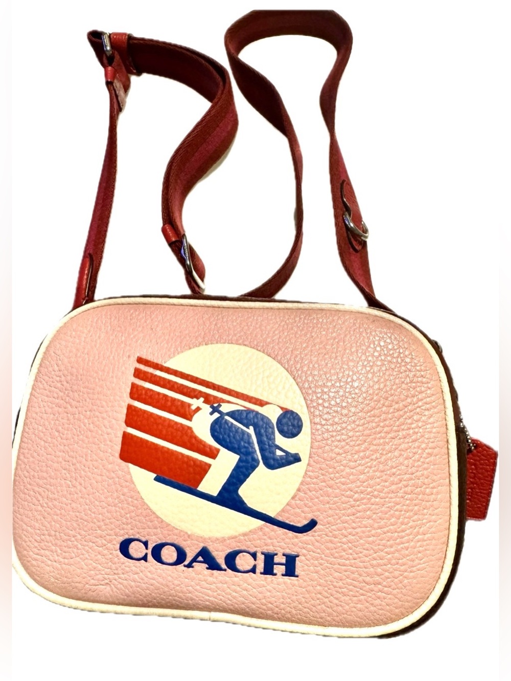 Coach Jamie Camera Bag Colorblock Pebbled Leather 2022 Coach Skiier Stamp EUC - Picture 1 of 16